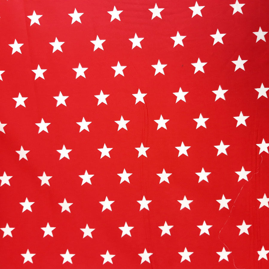 Poplin Print - Stars - Red
