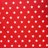 Poplin Print - Stars - Red