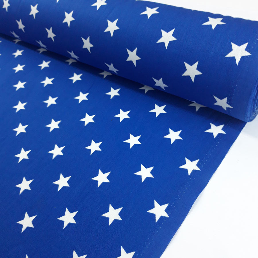 Poplin Print - Stars - Royal