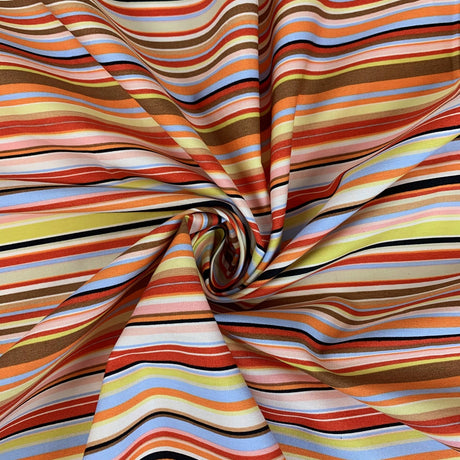 Poplin Prints Stripe Multi Swirl