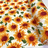 Poplin Print - Sunflowers - Ivory
