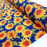 Poplin Print - Sunflowers - Royal