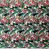 Poplin print - Tropical Toucans - White