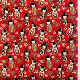 Poplin Print - Turning Japanese - Red