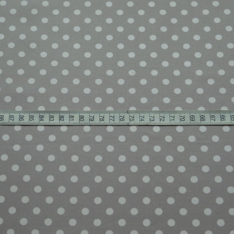 Poplin Prints Wat Spot Silver Silver Grey Polka Dot Cotton Poplin Fabric S