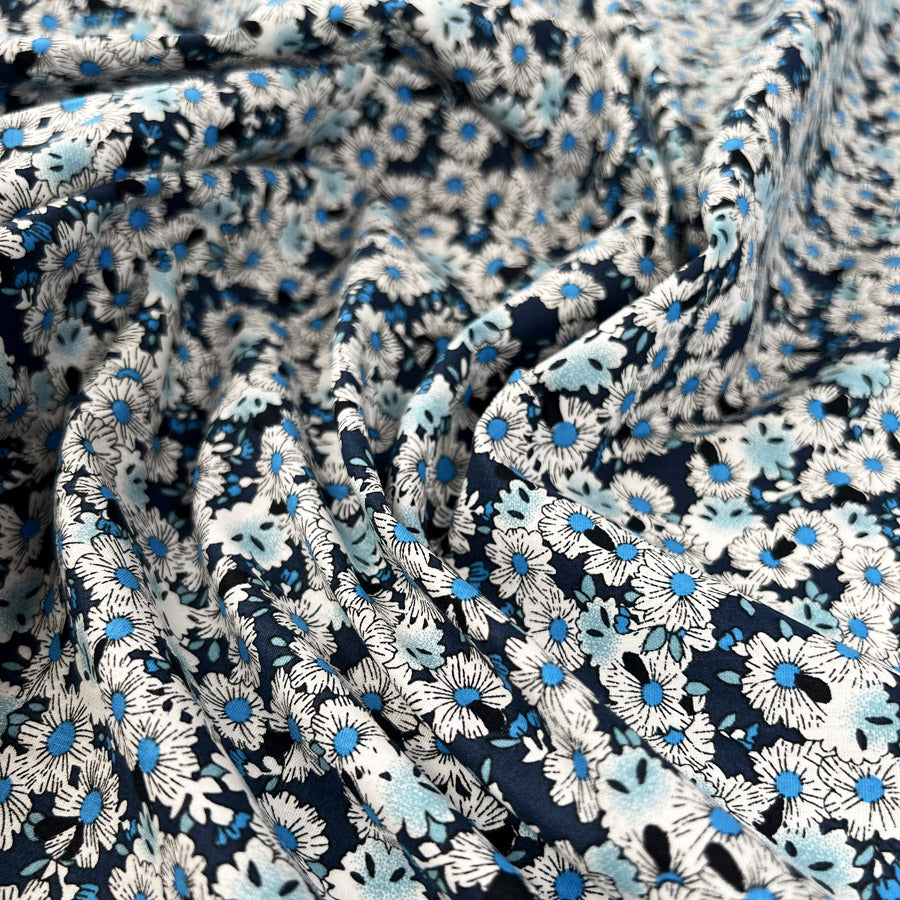 Poplin Styles - Daisies - Blue