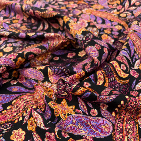 Poplin Styles Festival Of Paisley Moon Black Floral Cotton Dress Fabric Cu D75D3B35 Fdad 4E88 B13F 617F83C68Cba