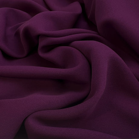 Prestige Purple Polyester Crepe Dressmaking Fabric