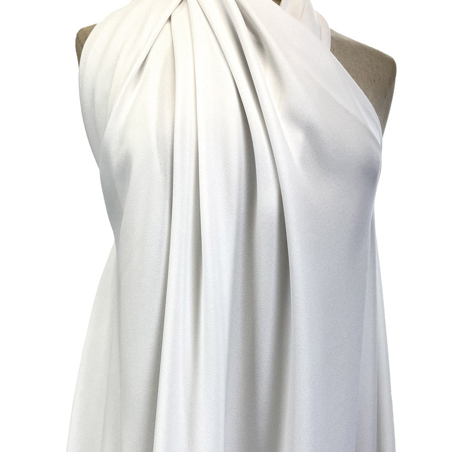 Prestige White Polyester Crepe Dressmaking Fabric Drape