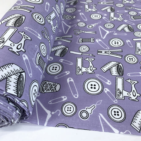 Pretty Polly Sewing Stuff Violet Lilac White Roll