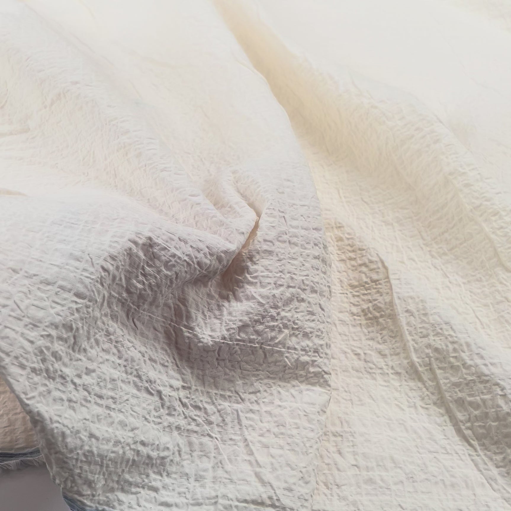 59th Street Organic Cotton Cream Seersucker Fabric Video