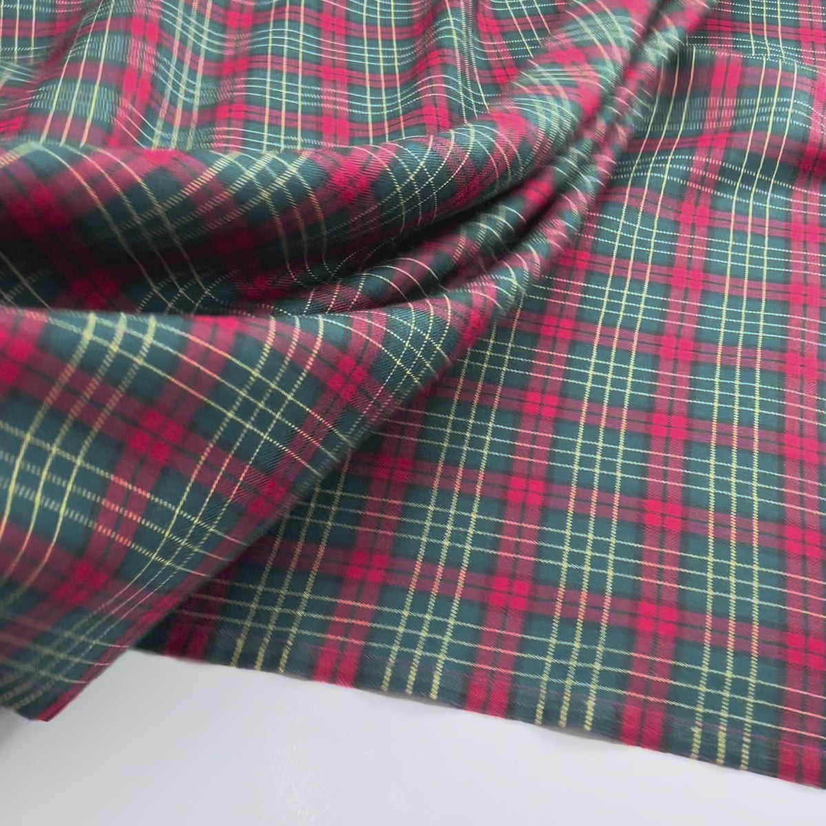 The Traitor Dark Red Green Check Wool Suiting Fabric Video