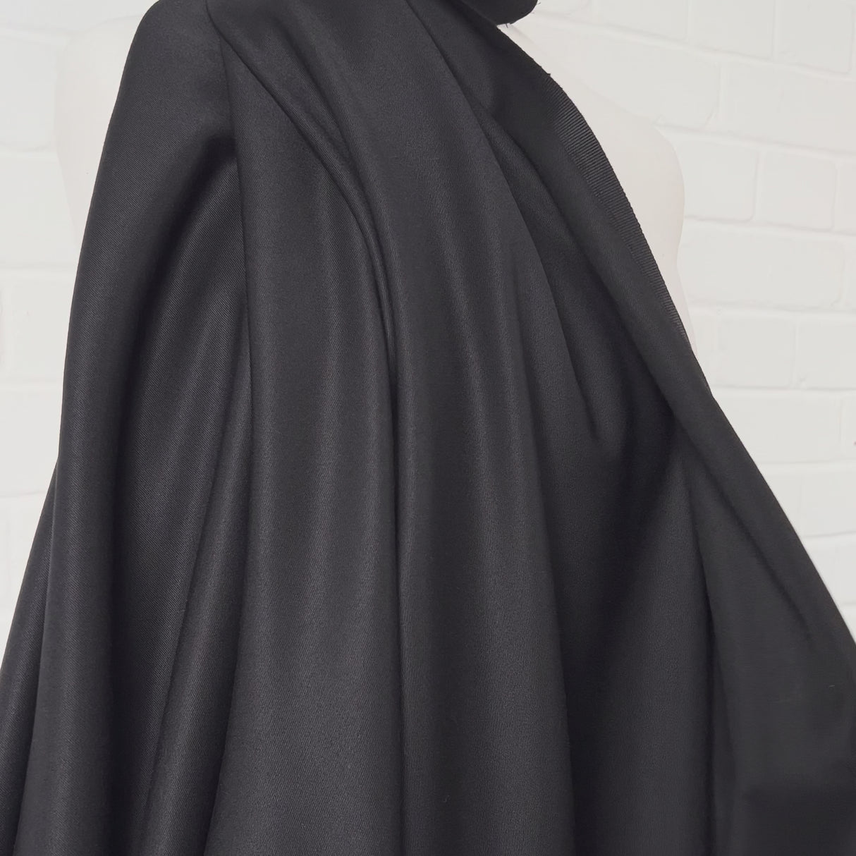 You Just Know It Wool Italian Ex Designer Black Heavy Woven Suiting Fabric Video