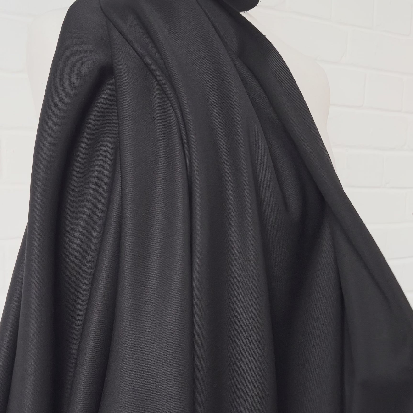 You Just Know It Wool Italian Ex Designer Black Heavy Woven Suiting Fabric Video