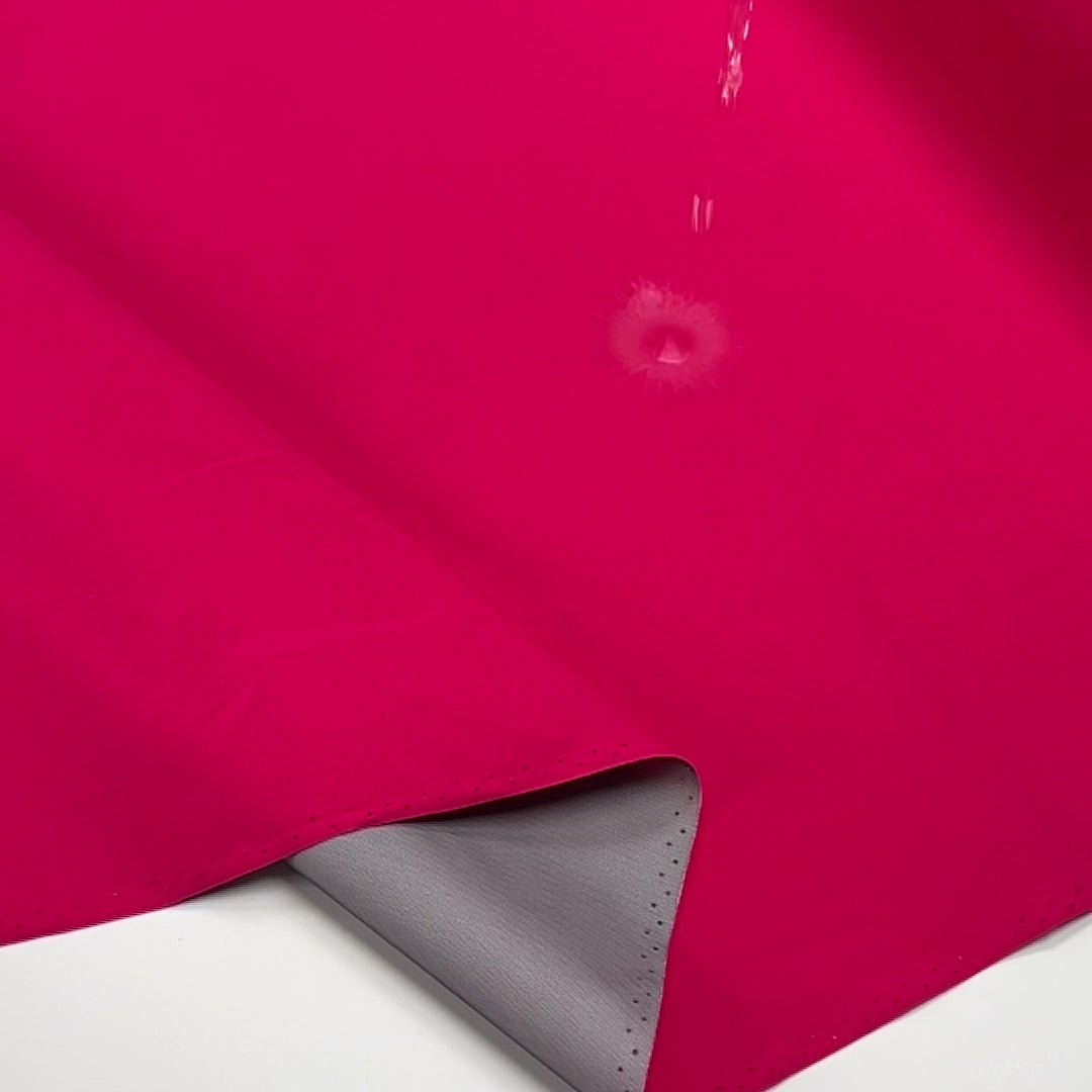 Gore Tex Bright And Beautiful Polyamide Cerise Pink Silver Backing Waterproof Fabric Video 1