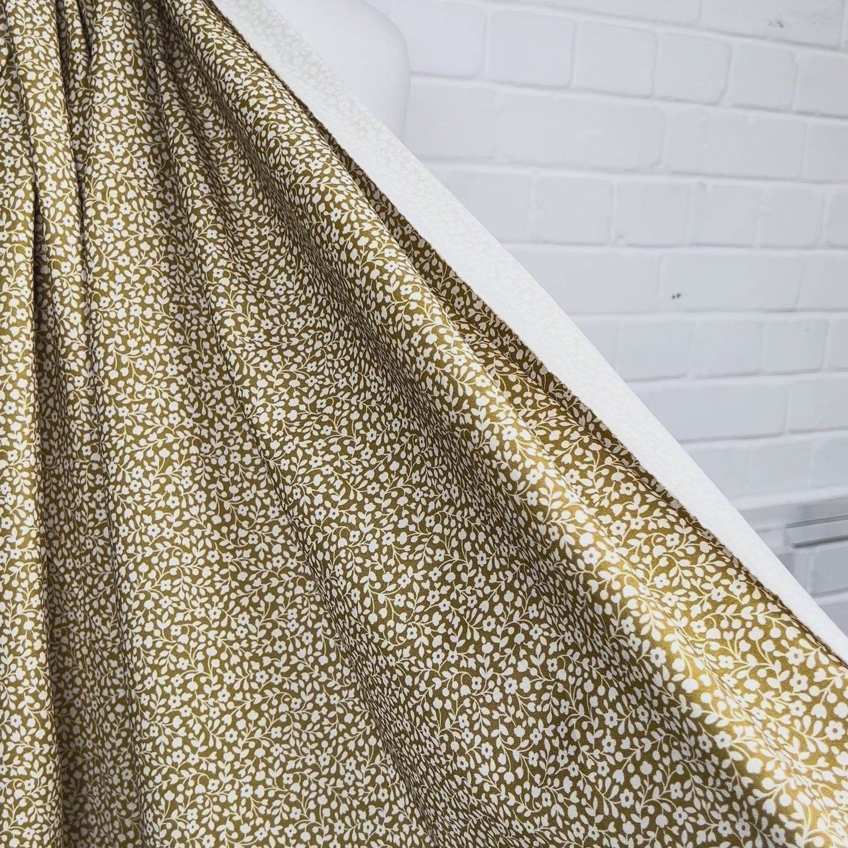 Floral Craft Quilting Cotton Fabric Dashwood Cotton - Golden Ochre Video