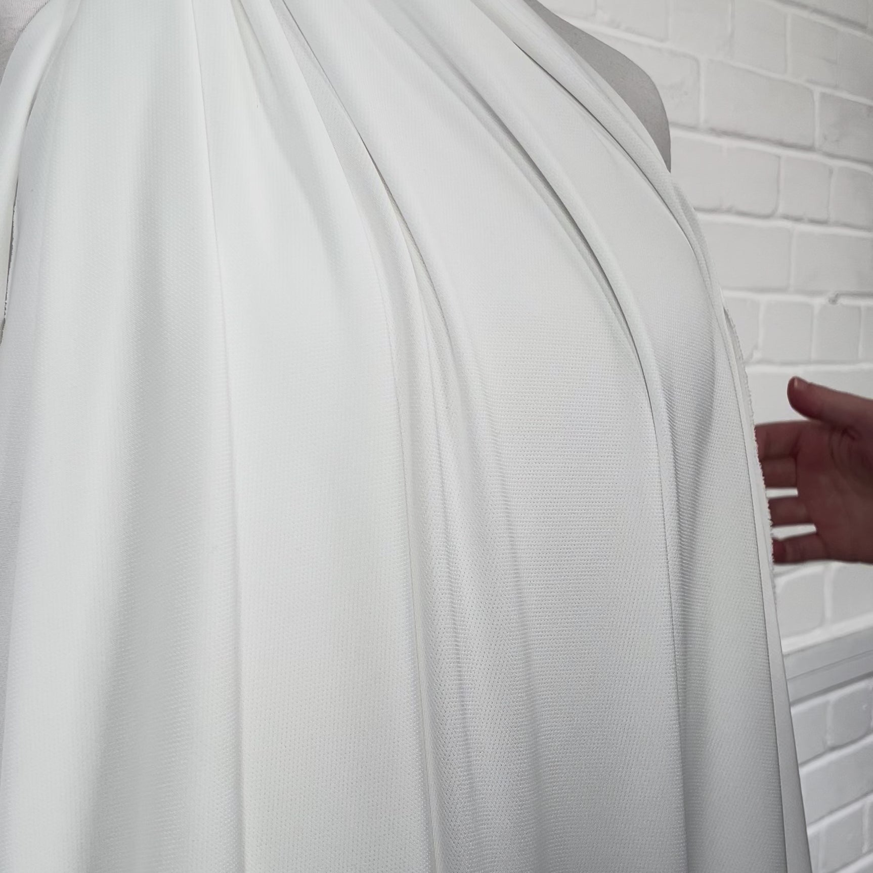Aero White Polyester Elastane Soft Lightweight Knit Jersey Fabric Video