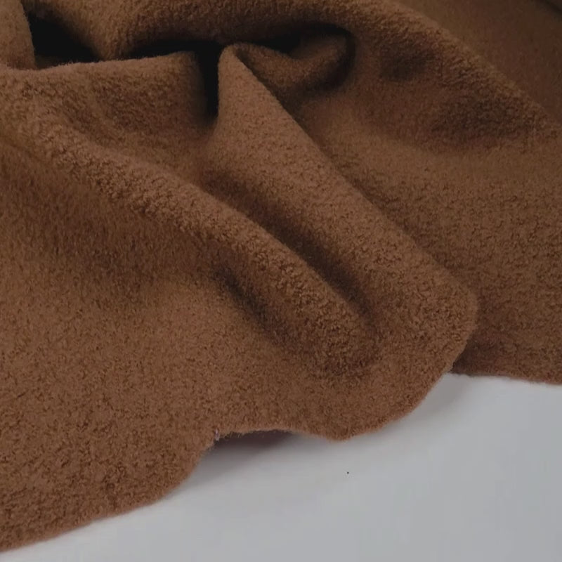 Italian BoiledWool Brown Ex-Designer Coating Fabric VID