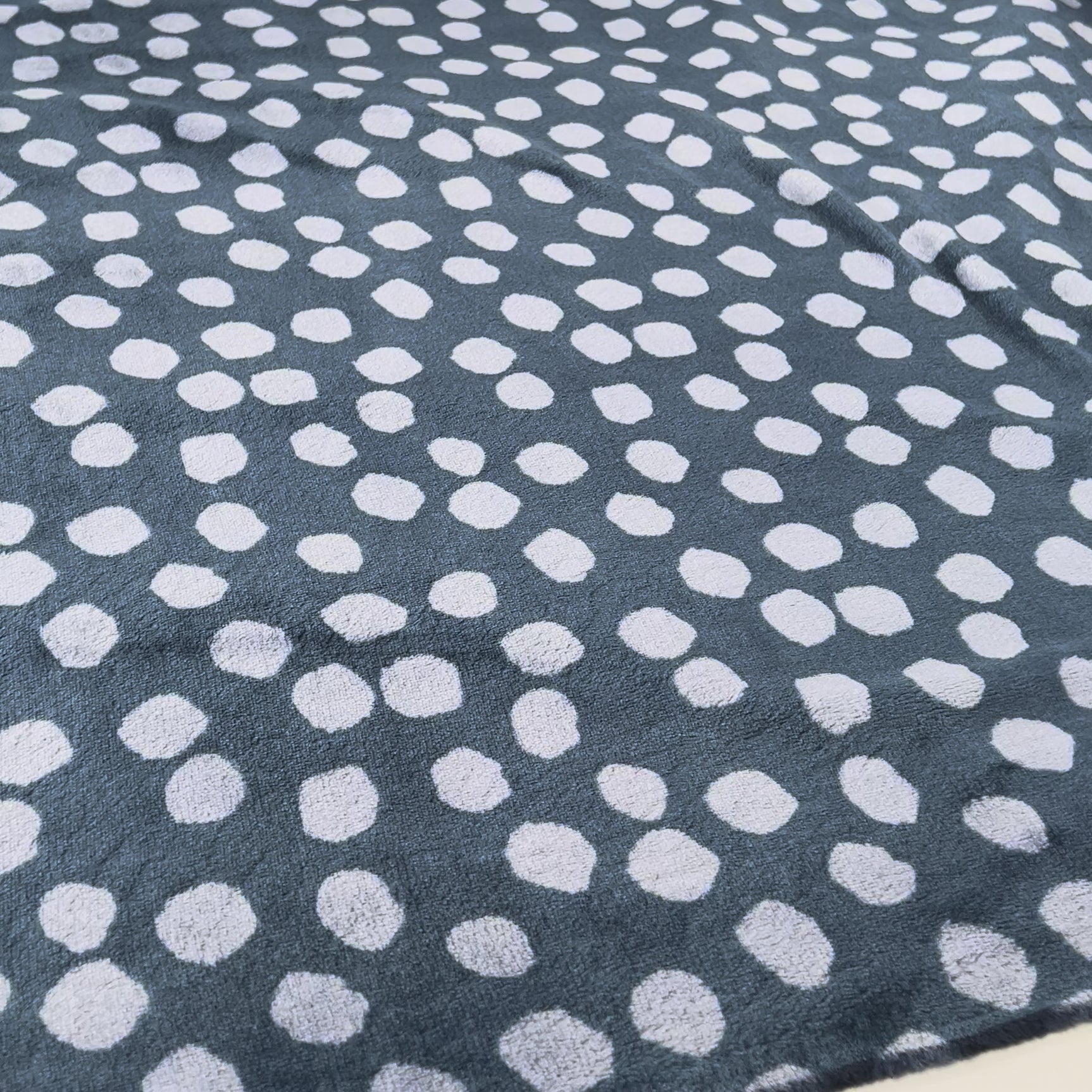 Spotty Fleece Blue Polyester Soft Coating Fabric Video