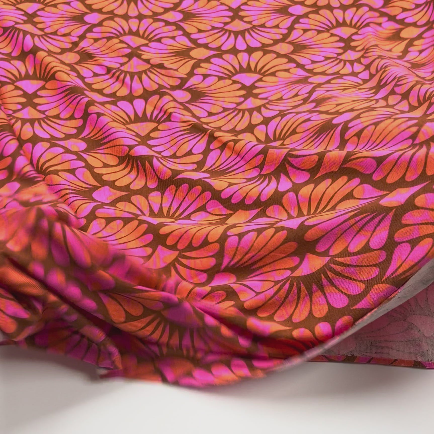Viscose Jersey Flowerful Pink Spandex Abstract Floral Knit Fabric Video