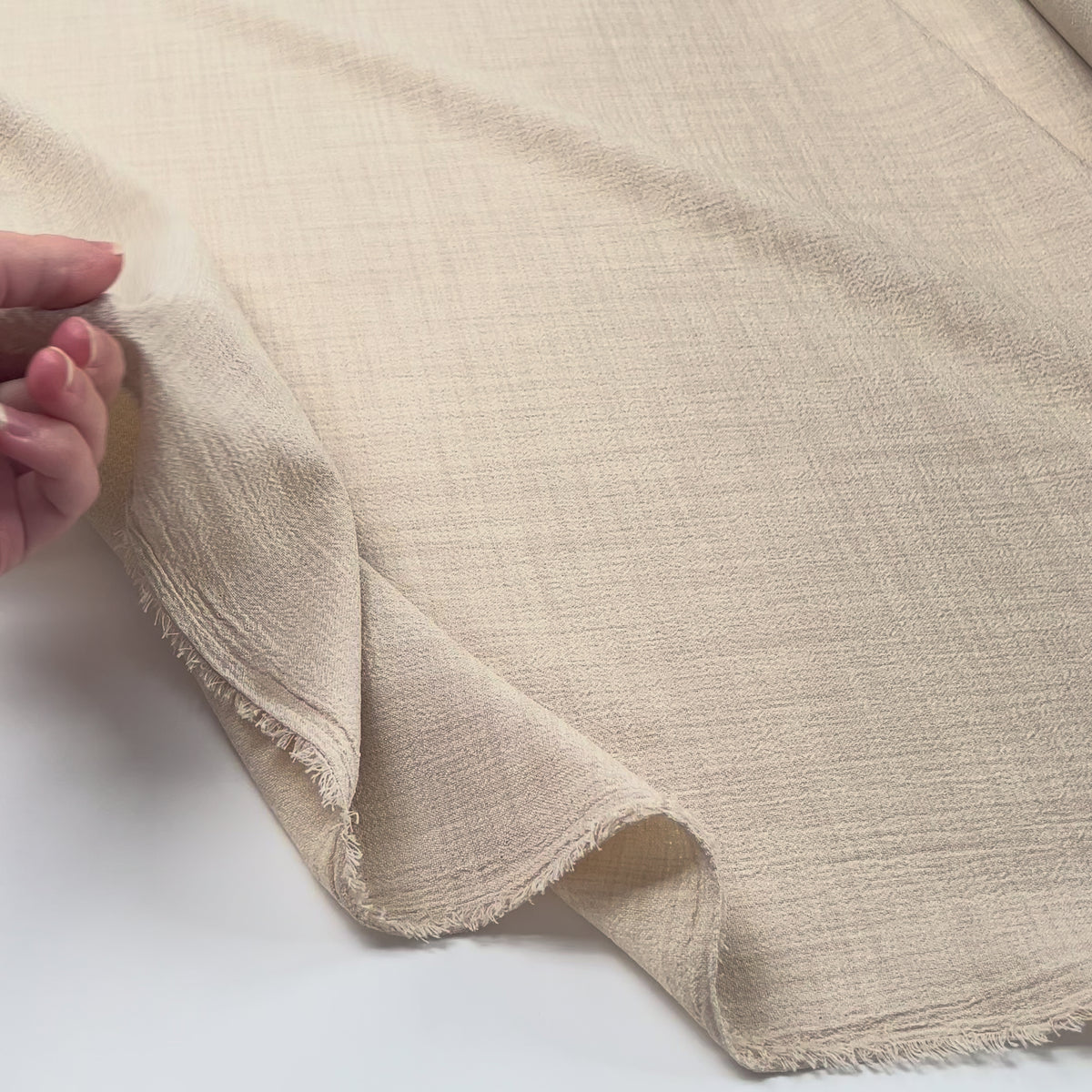It's Not Pharaoh Polyester Cream Beige Textured Woven Dress Fabric Video