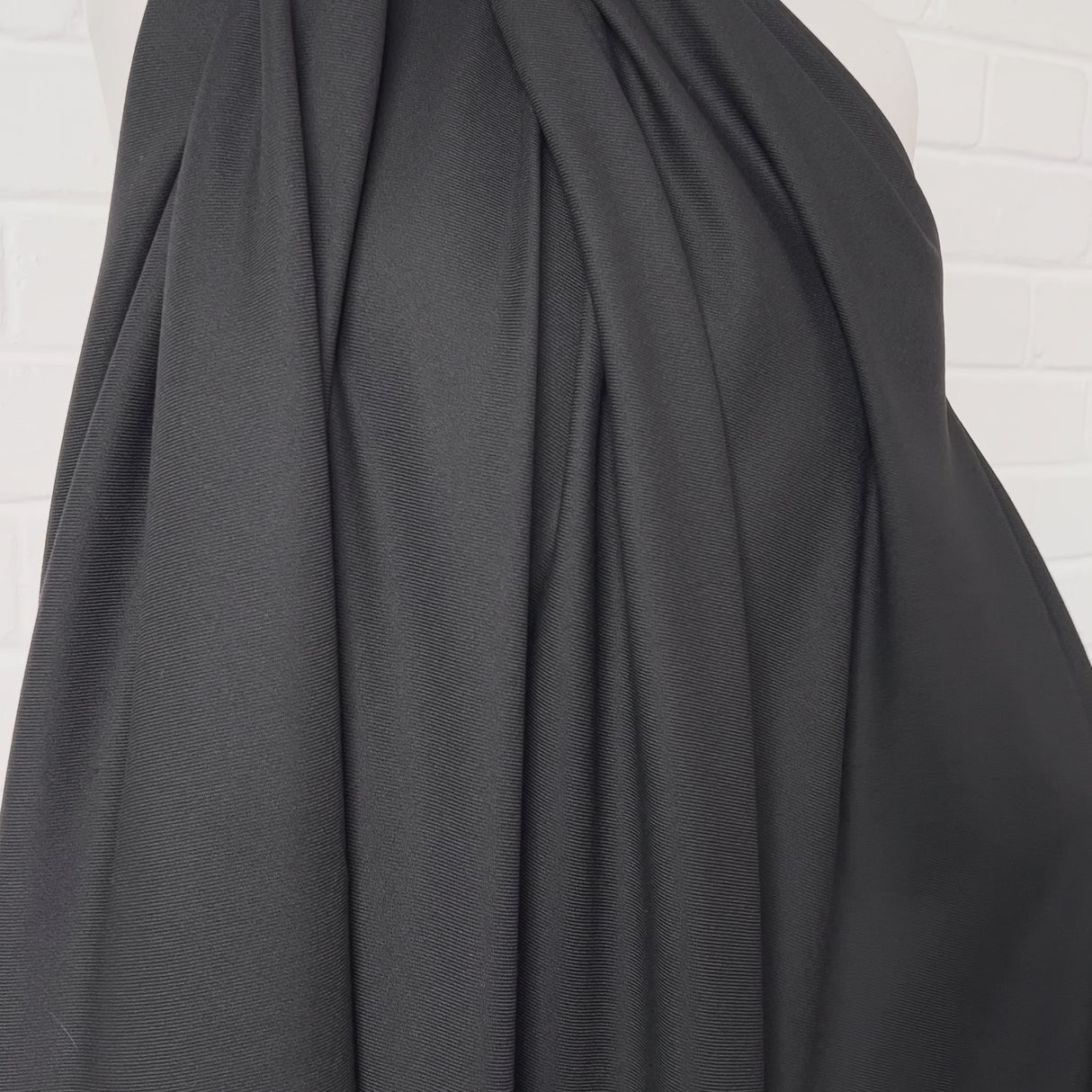 Smart Easy Polyester Viscose Elastane Black Stretch Woven Suiting Fabric Video