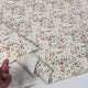 Cotton Poplin Soft Meadow Floral Off White Brown Green Woven Dress Fabric Video