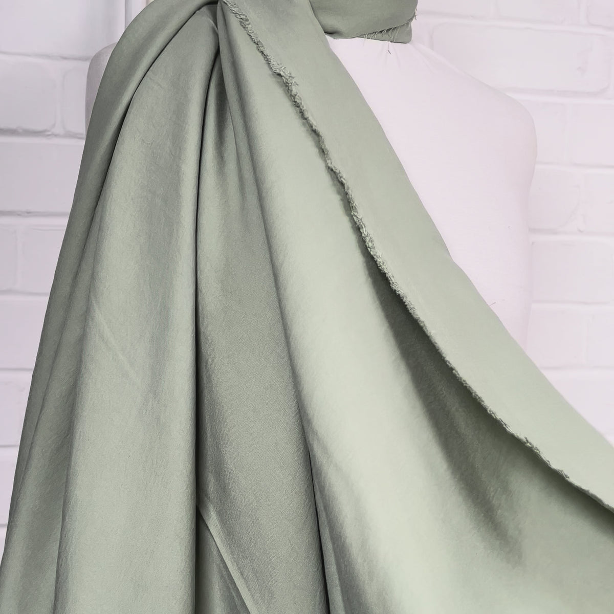Gentle Green Modal Recycled Polyester Dress Fabric Video