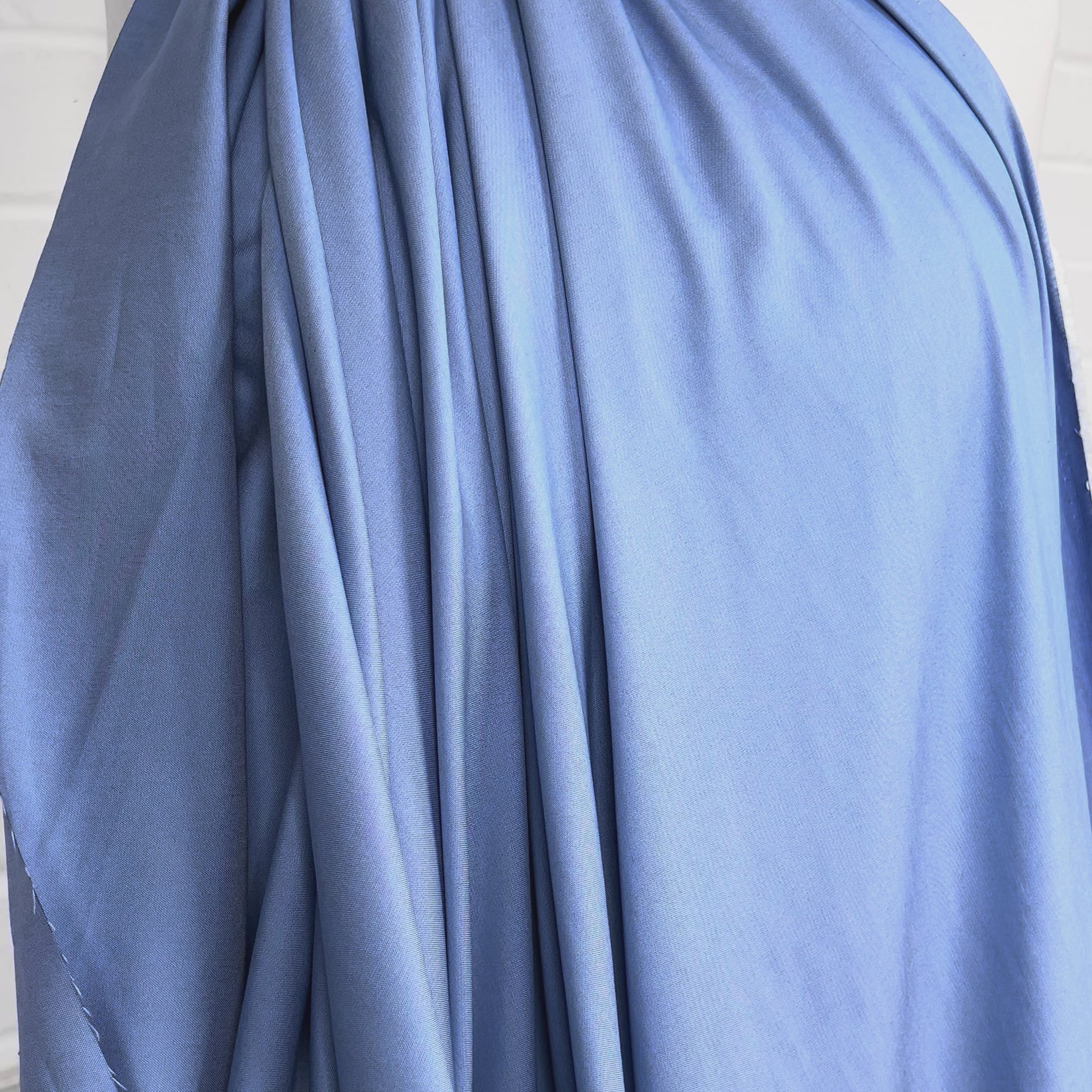 The Big Reveal Blue Plain Cotton Italian Chambray Fabric Video