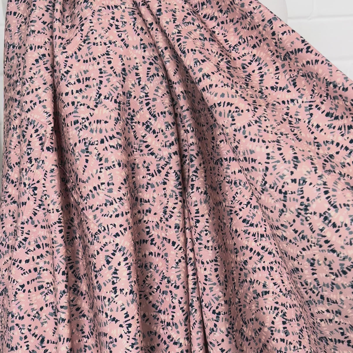 Pink Abstract Print Cotton Fabric Dashwood Poplin Woodland Blush Video