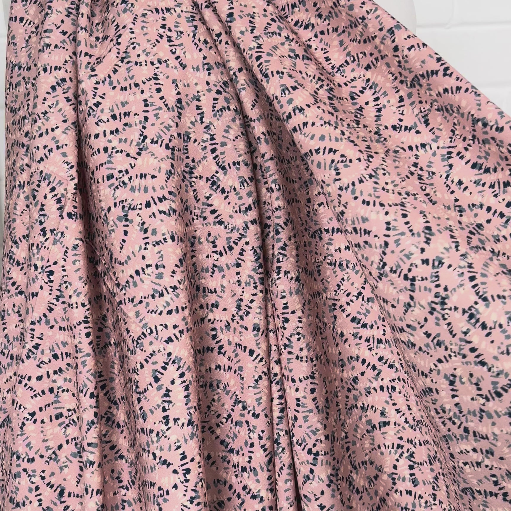 Pink Abstract Print Cotton Fabric Dashwood Poplin Woodland Blush Video