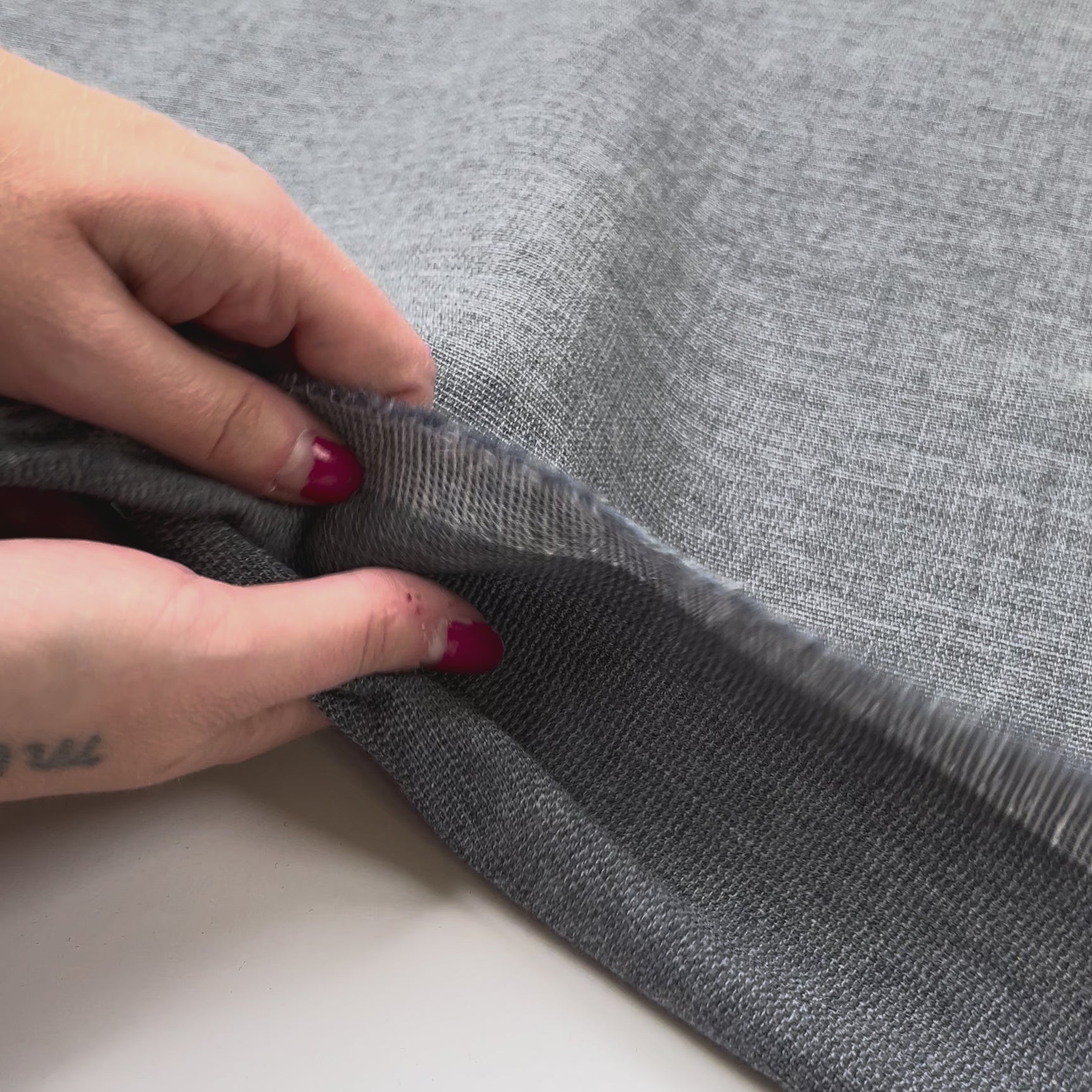 Flopsy Blue Grey Wool Loose Woven Suiting Fabric Vid