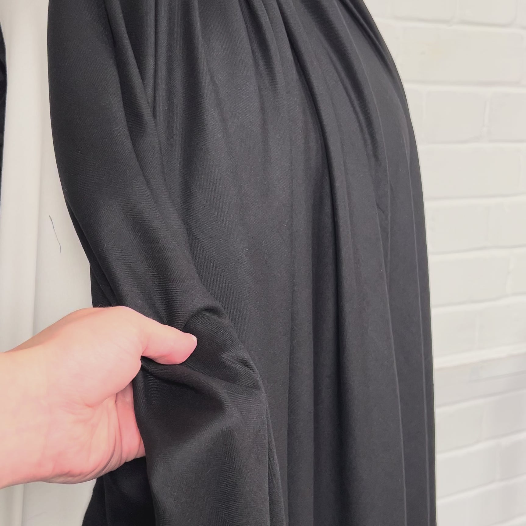 Herringbone Ex-Designer Italian Cotton Fabric  Softly Spoken - Black Video