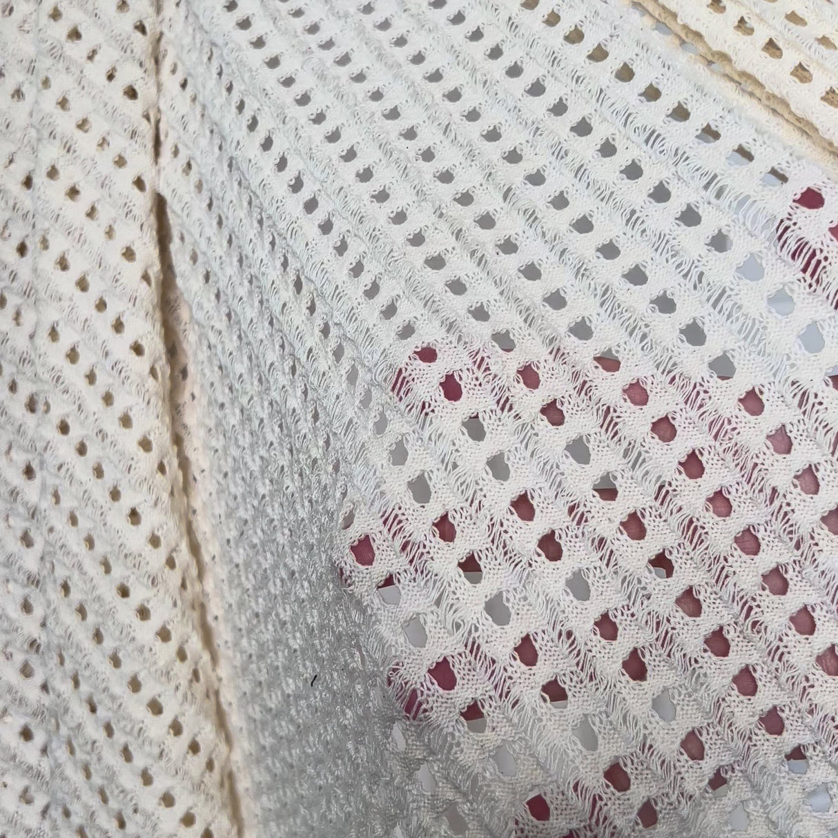 Sandy Shores Cotton Poly Cream Spanish Open Knit Fabric Video