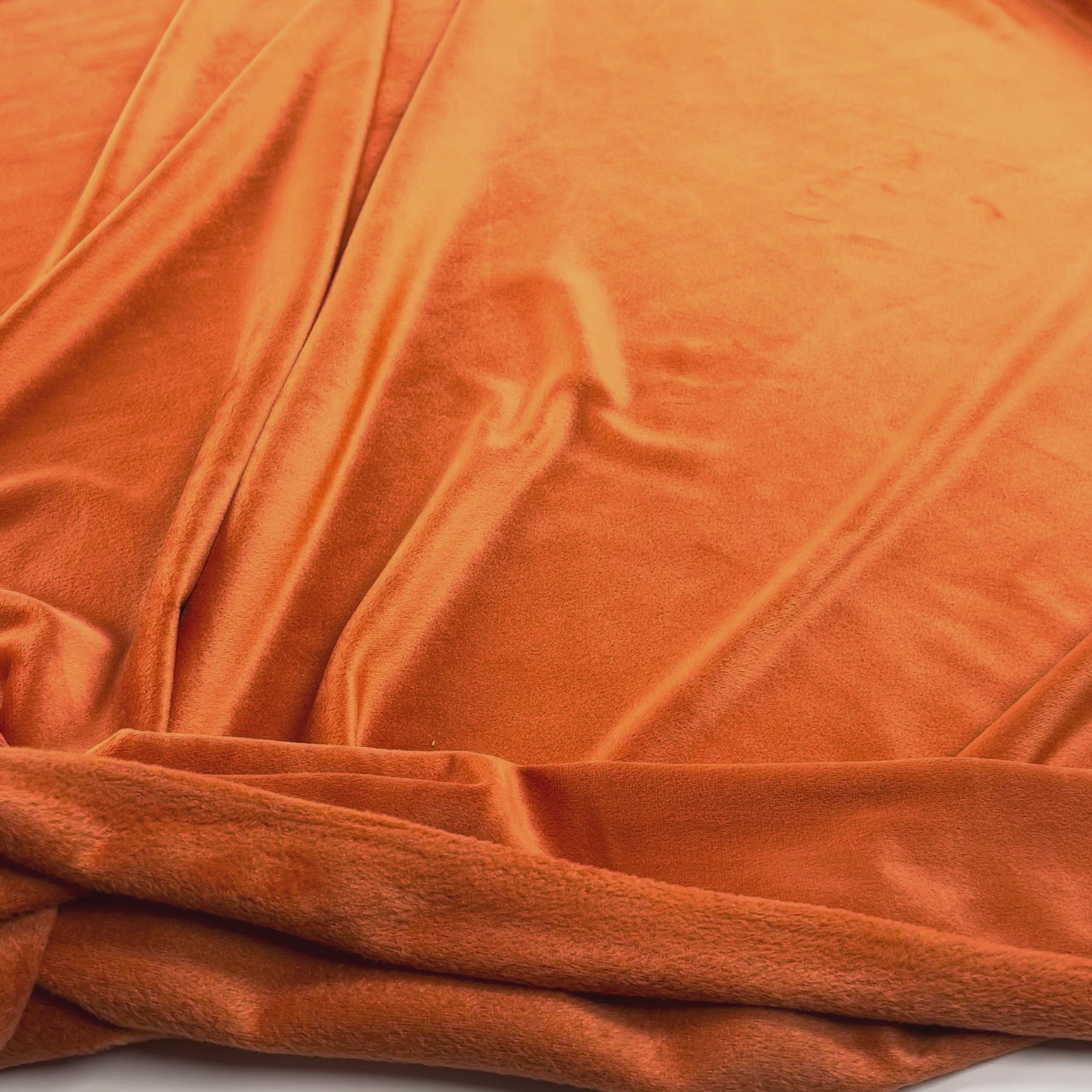 Comfort Velour Pumpkin Orange Polyester Elastane Soft Fleece Jersey Fabric Video