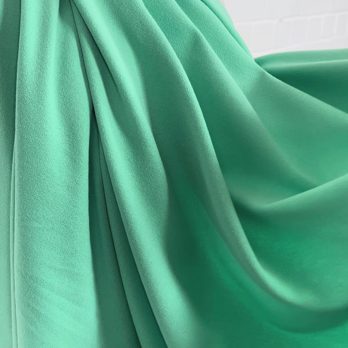 Soft Stretch Textured Dressmaking Fabric Italian Crepe Mint Video