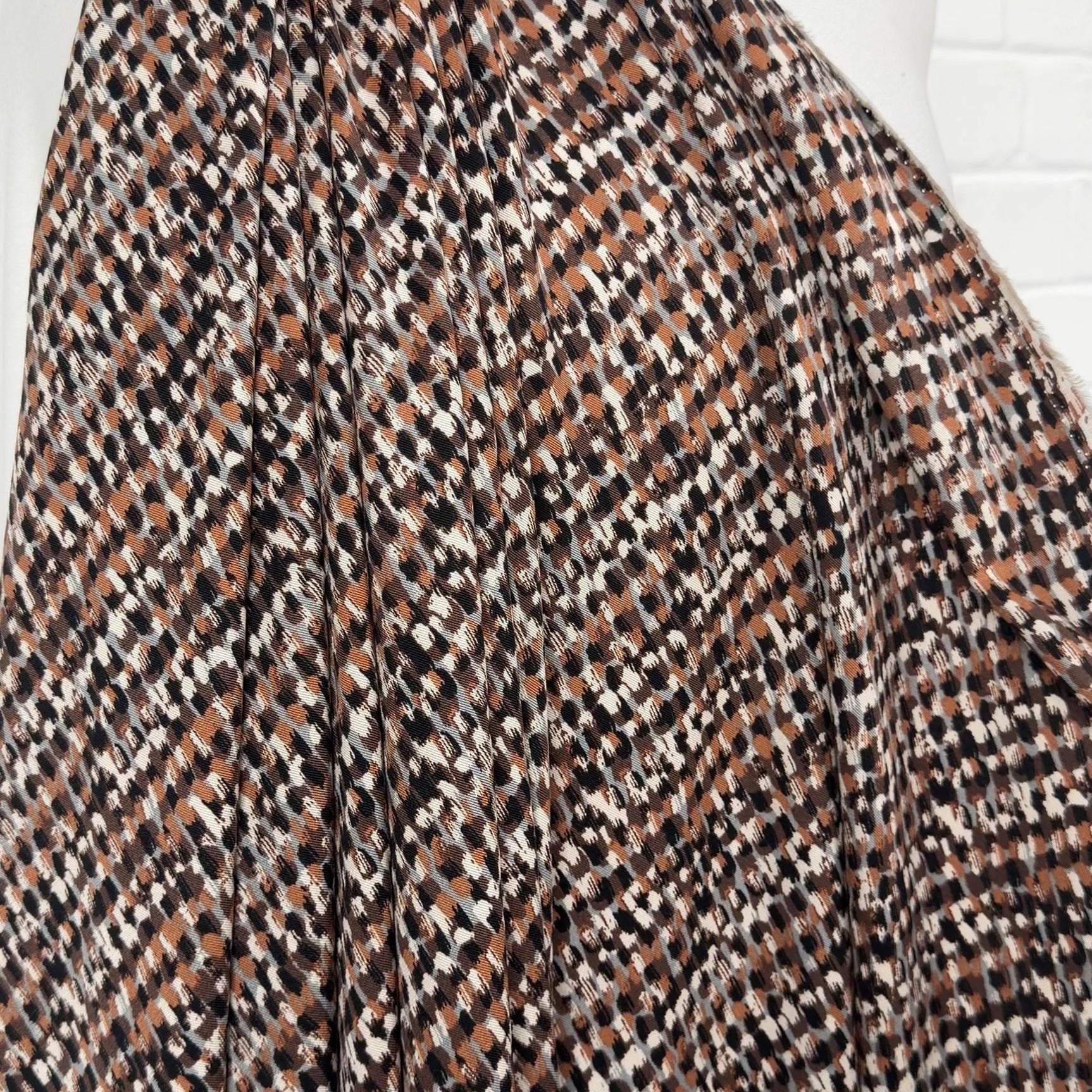 Signature Viscose Mosaic Brown Tan Abstract Dress Fabric Video