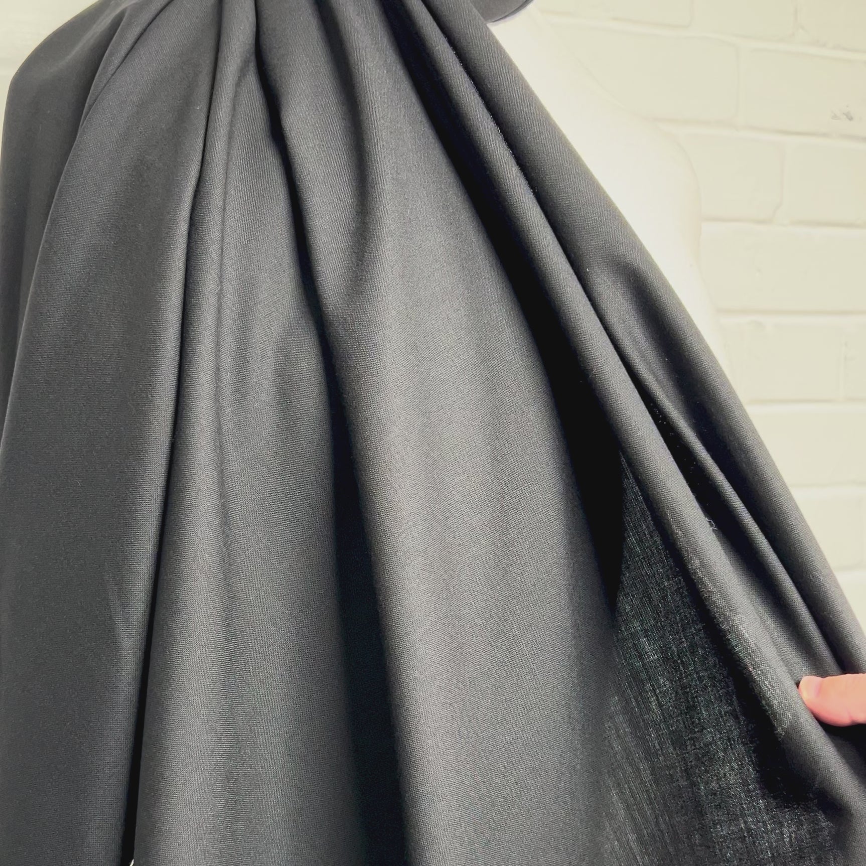 Black British Wool Deadstock Suiting Dress Fabric Sackville Street Video