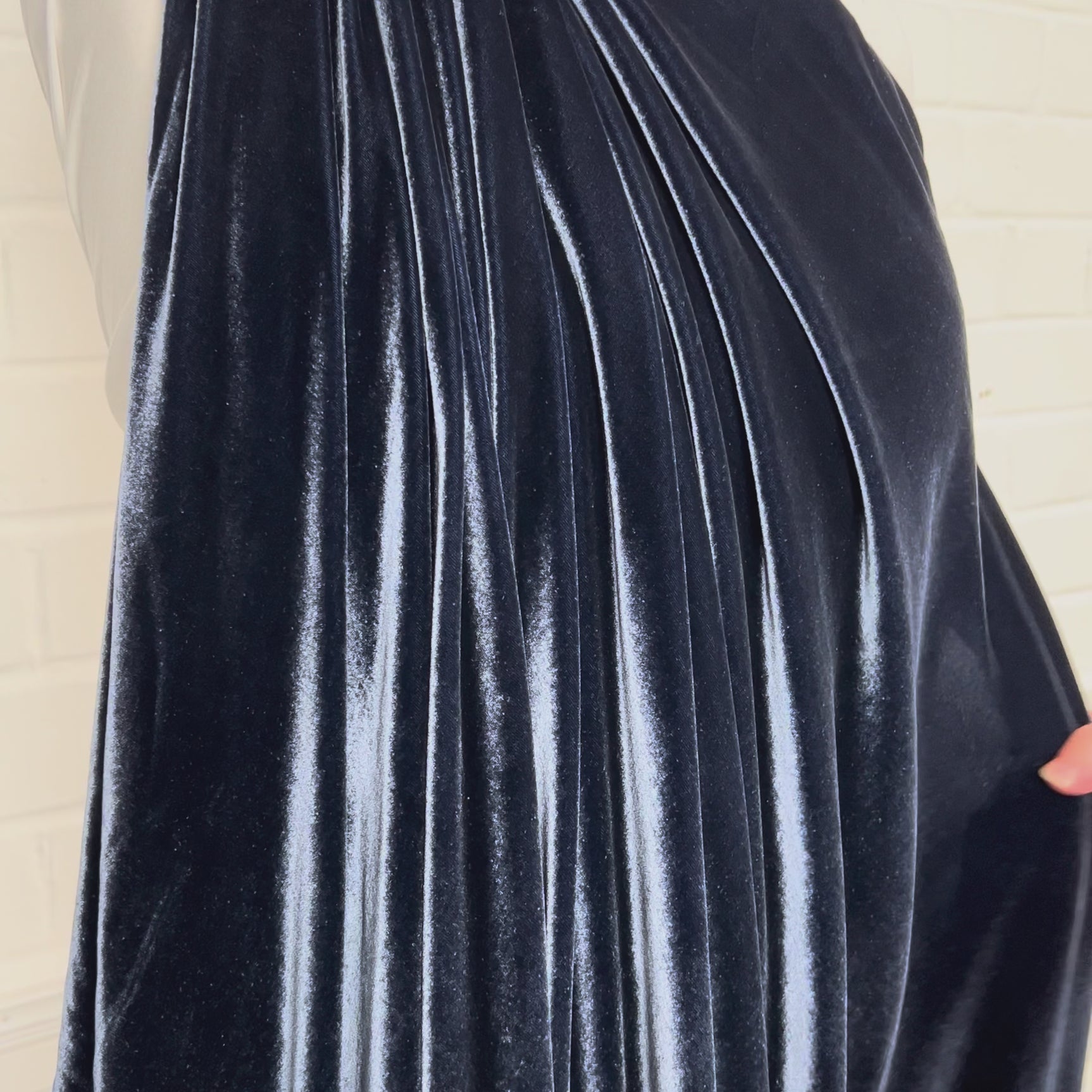 Premium 100% Silk Dress Fabric Dynasty Silk Velvet  Navy Video