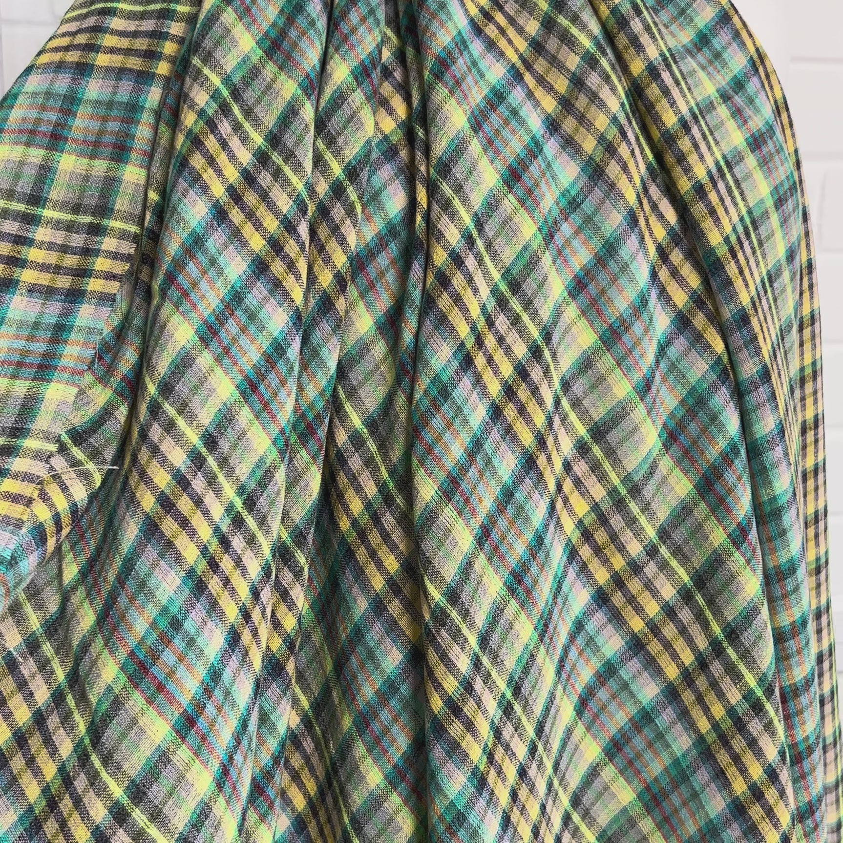 Ex-Designer Blue Gauze Shirting Fabric Italian Linen Bergamo Check Video