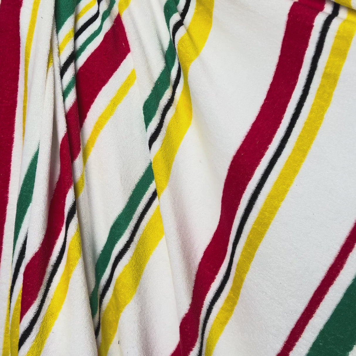Cabanna Stripe Towelling Multi Coloured Stripe Cotton Fabric Video