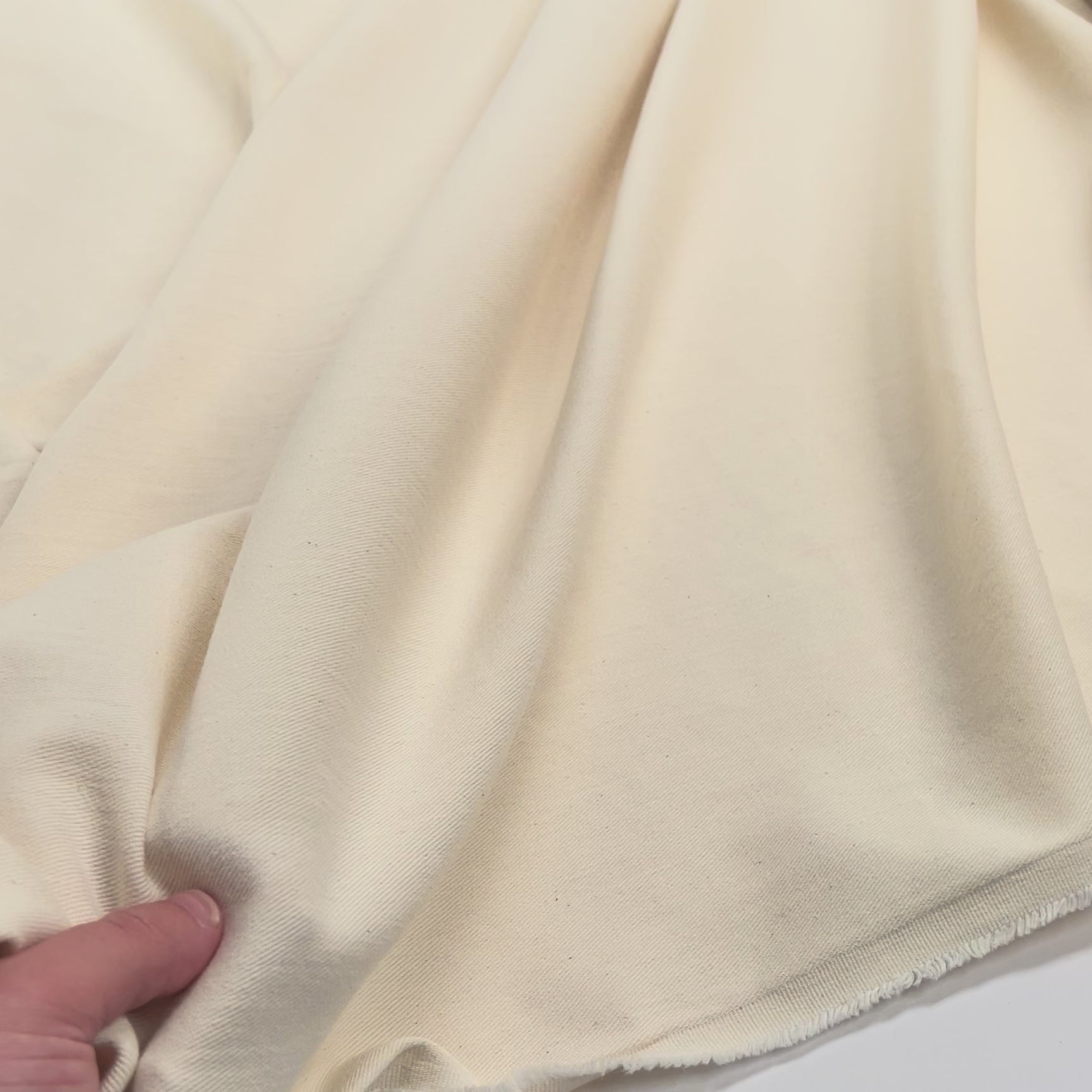 Custard Cream Italian Cotton Twill Soft Fabric Video