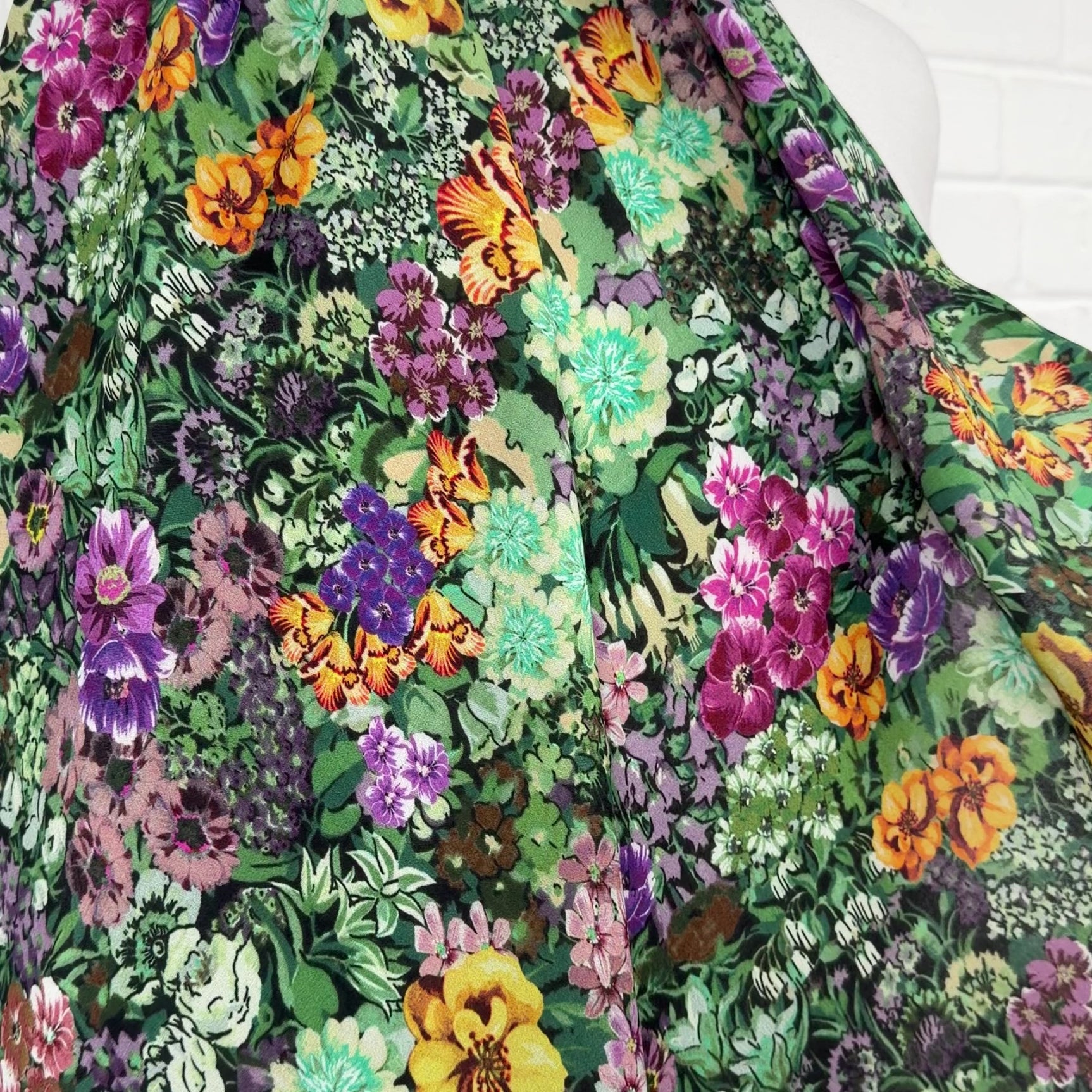Signature Viscose Florence Floral Green Dress Fabric Video