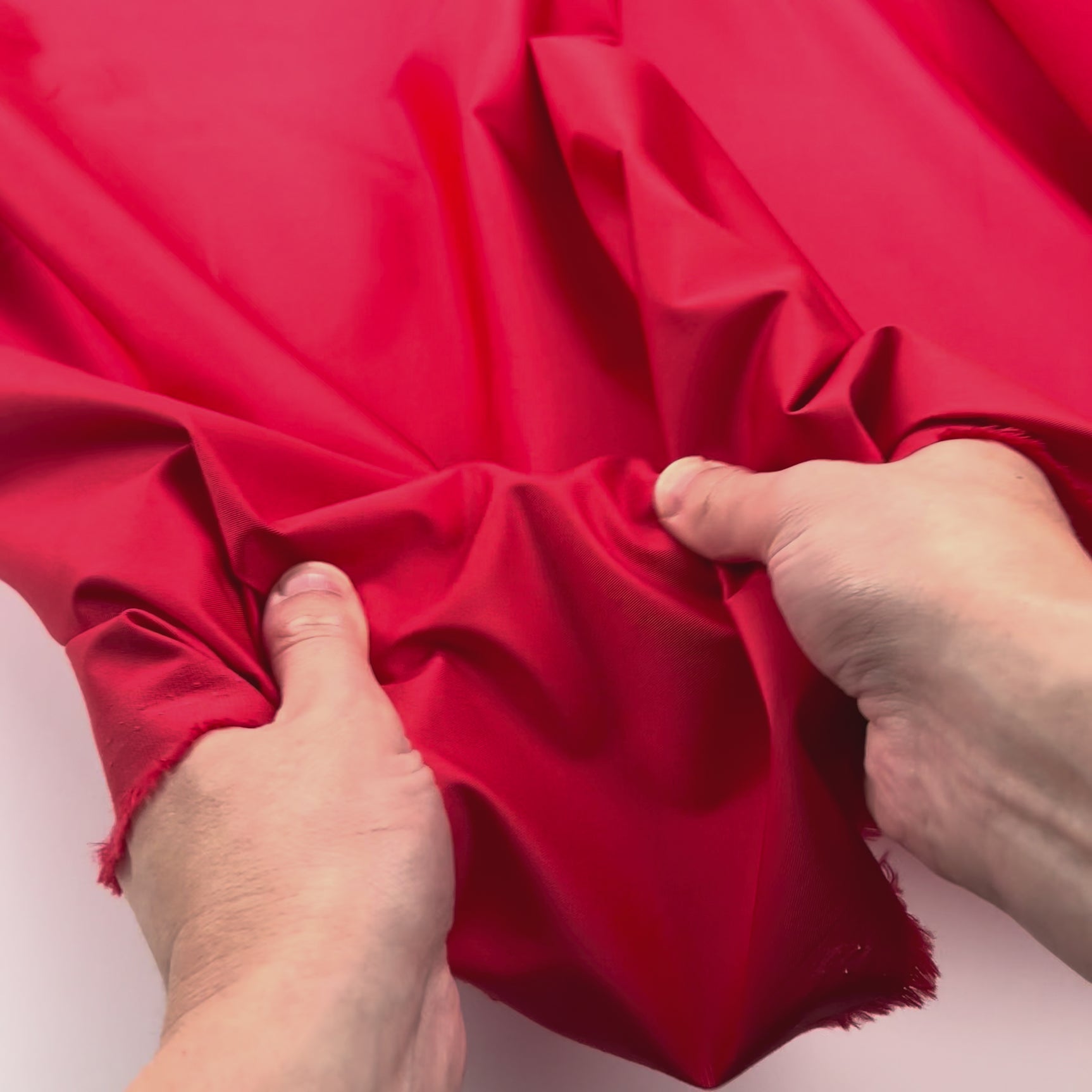 Italian Ex Designer Plain Weave Fabric Cotton Unito Red Video