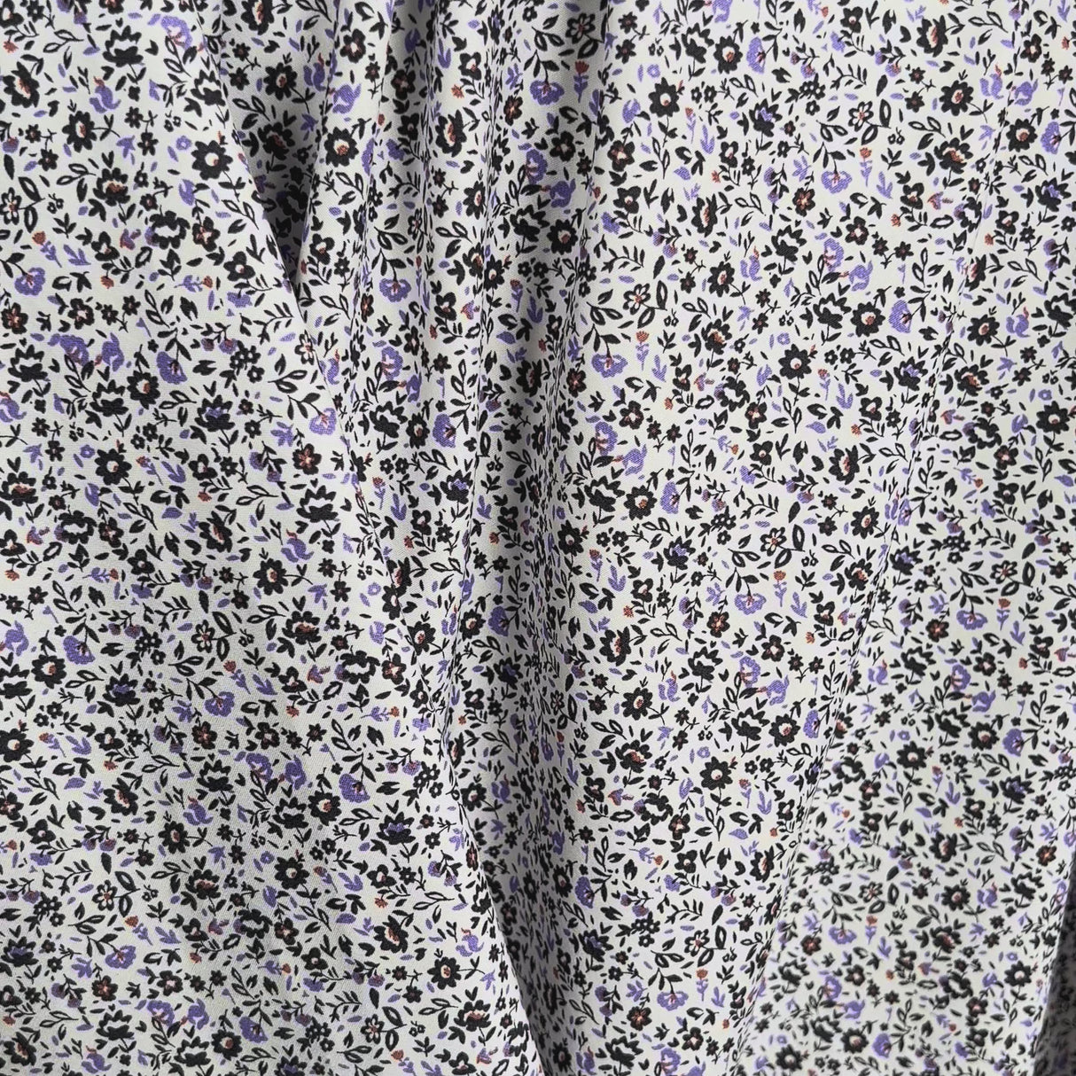 Mens Italian Shirting Violet Floral Purple White Cotton Fabric Video