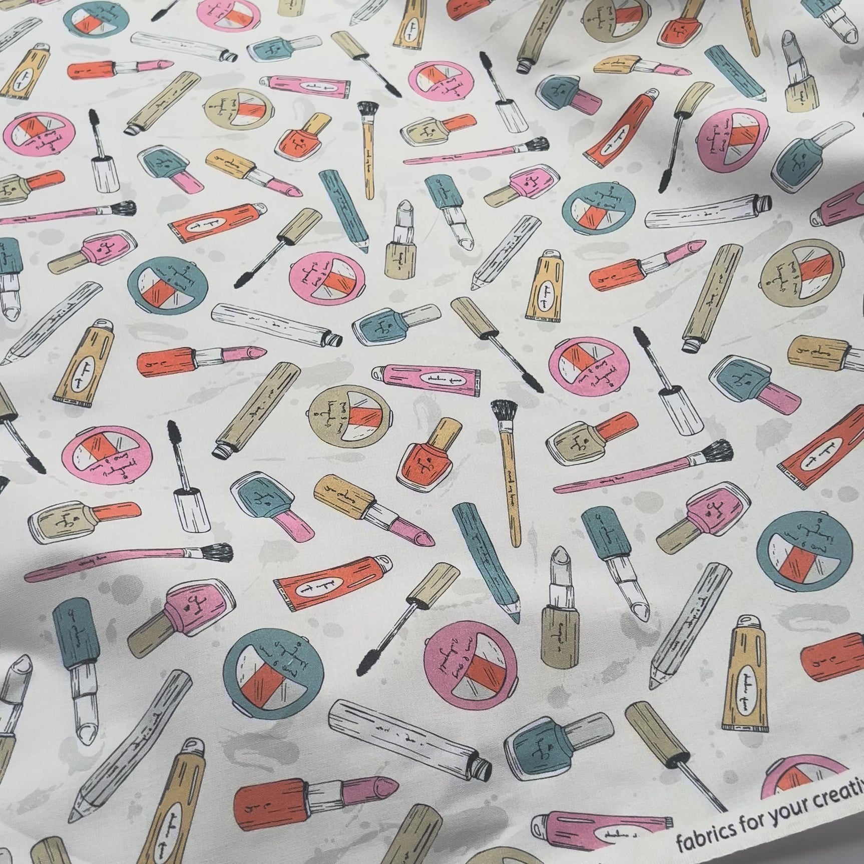 Cotton Print Make Up Your Mind White Printed Dress Fabric Video