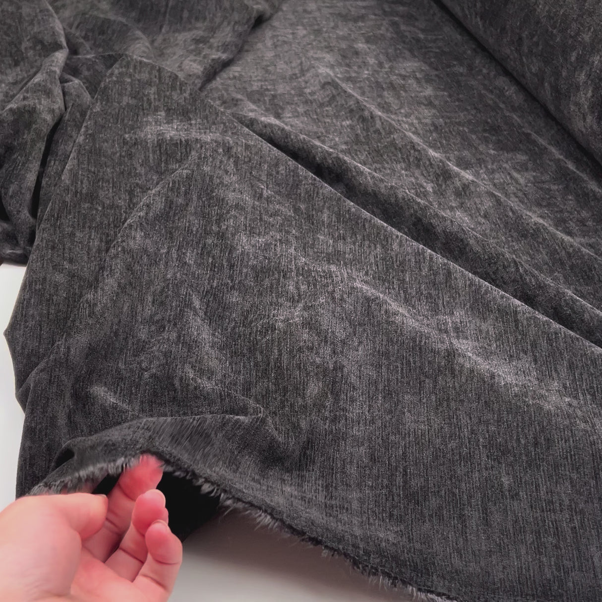 Have Mercy Polyester Spandex Black Velveteen John Louden Soft Jacketing Fabric Video