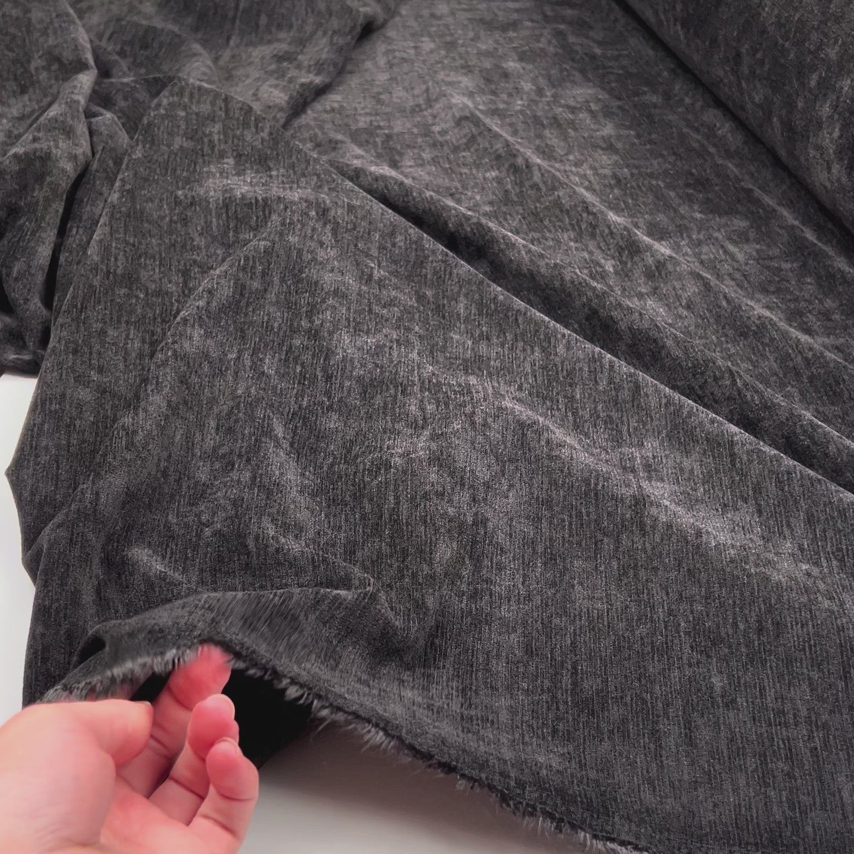 Have Mercy Polyester Spandex Black Velveteen John Louden Soft Jacketing Fabric Video