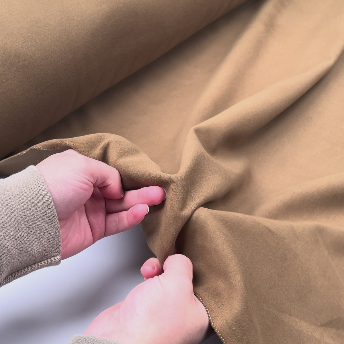 Brown Italian Cotton Moleskin Trouser Fabric Firenze Moleskin Coffee Video