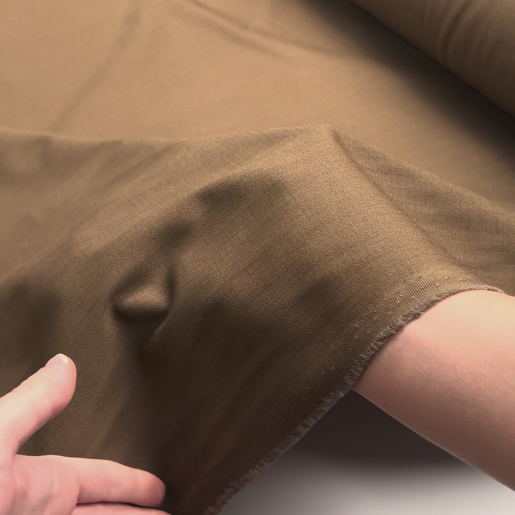 German Brown Khaki Cotton Polyester Suiting Fabric  Ain't 'Arf Ott Video